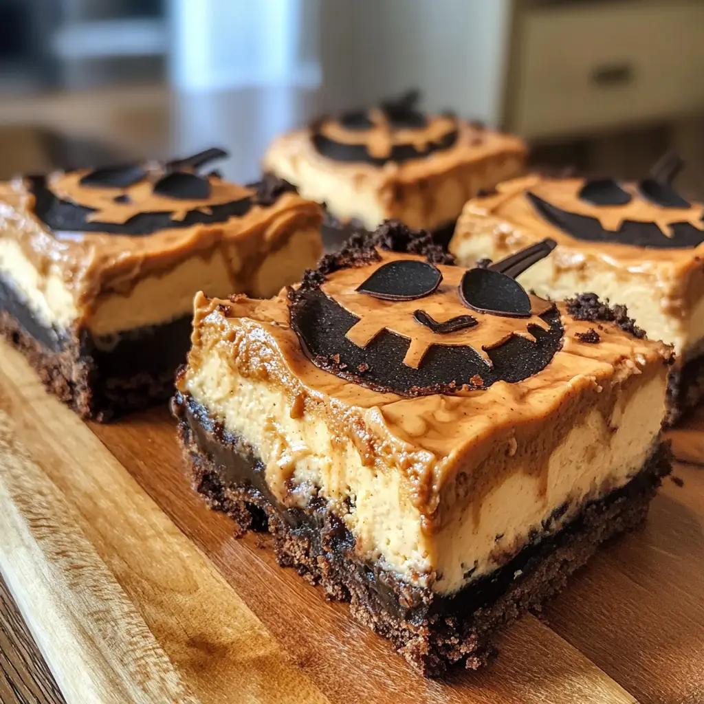 Jack-O’-Lantern Cheesecake Bars