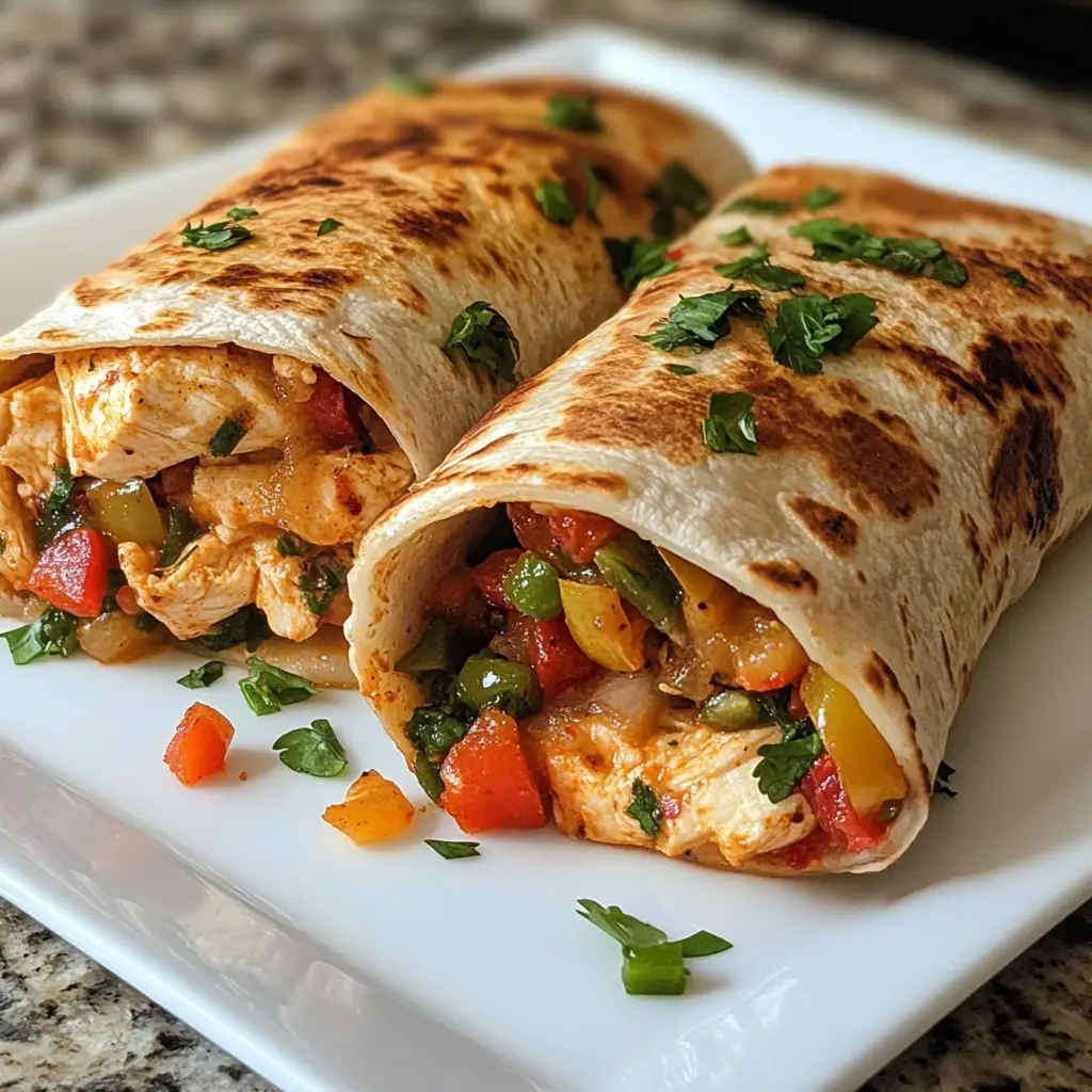 Chicken Bell Pepper Ranch Burritos