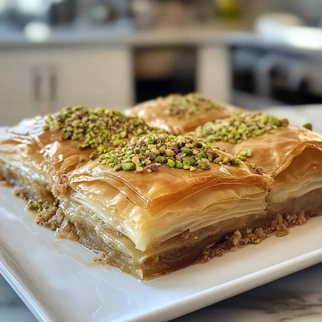 Honey Pistachio Baklava Cheesecake