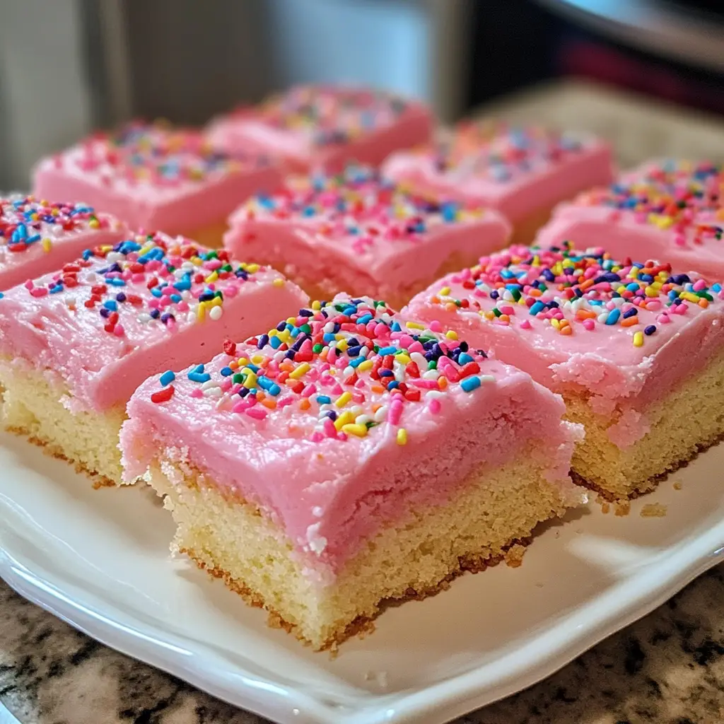 Pink Party Vanilla Cake Bars