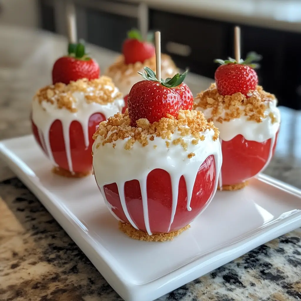 Strawberry Shortcake Candy Apples