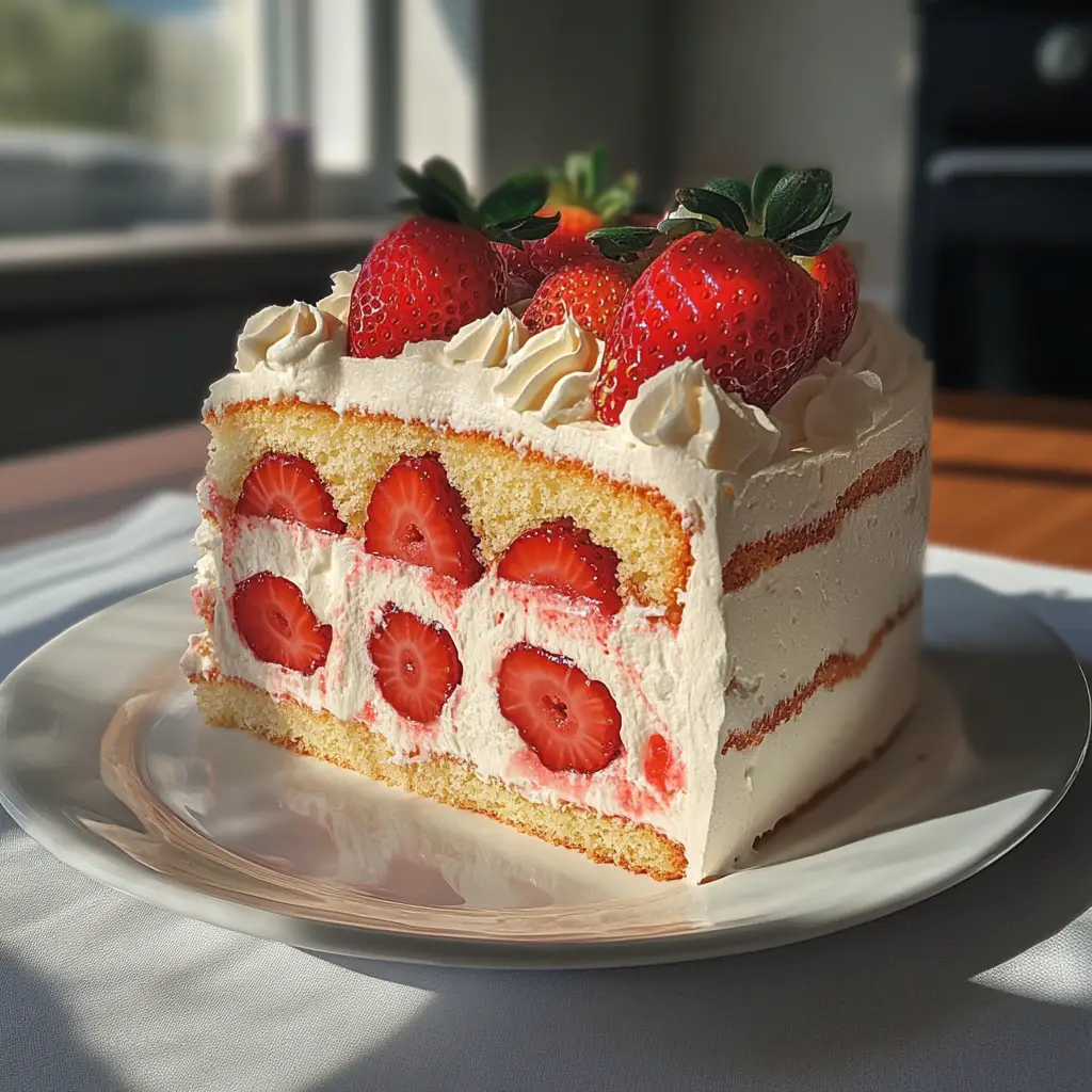 Strawberry & Cream Layer Cake