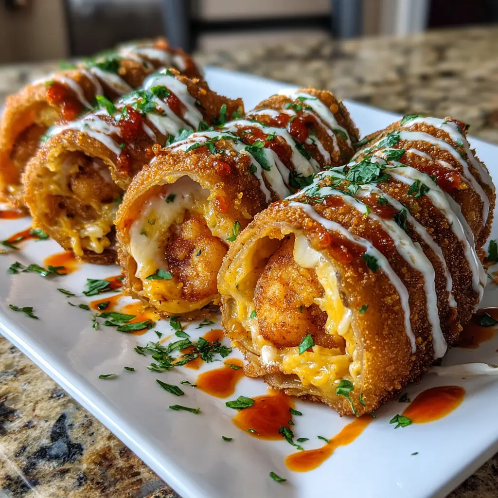 Deep-Fried Shrimp Alfredo Burrito Bites