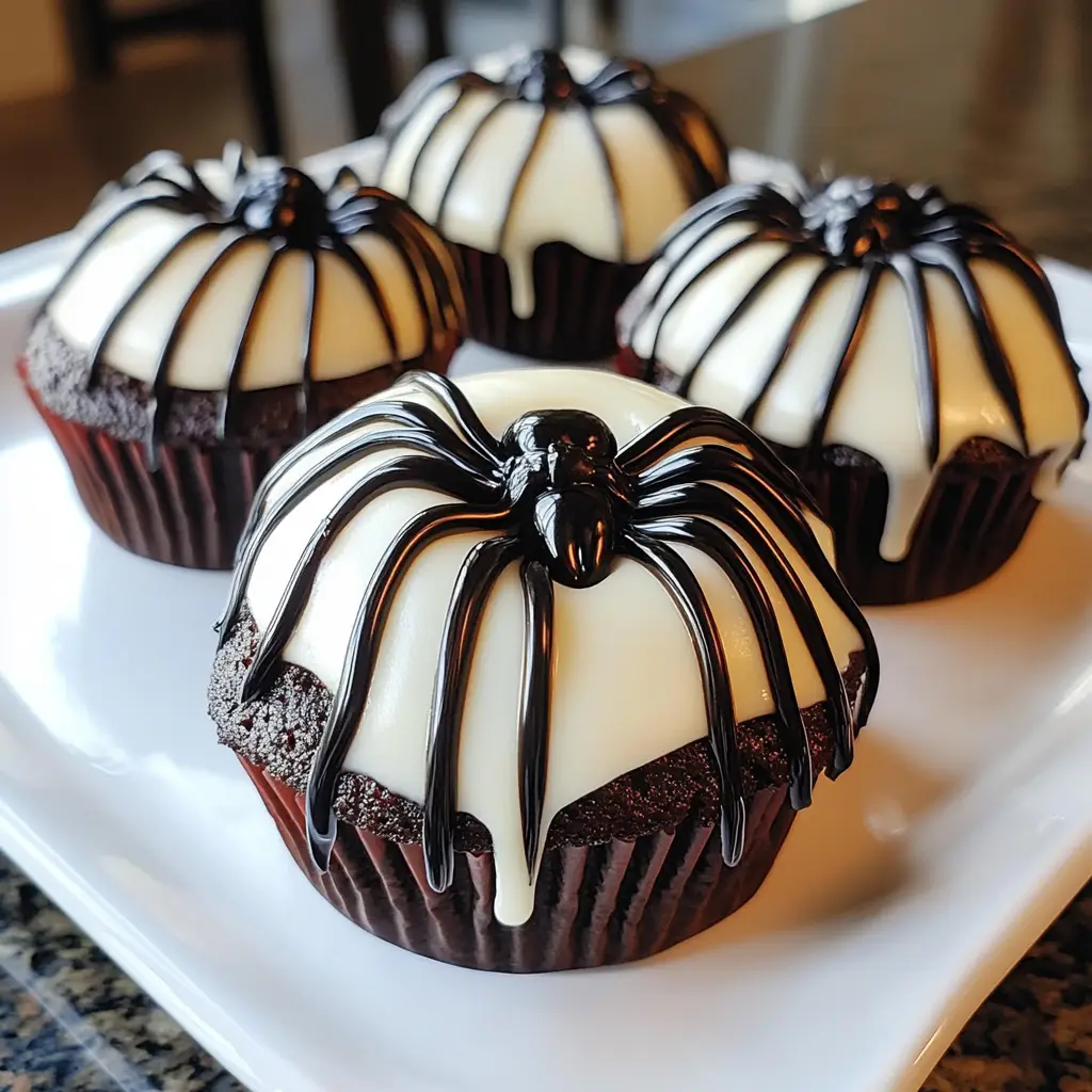 Black Widow Spider Cupcakes