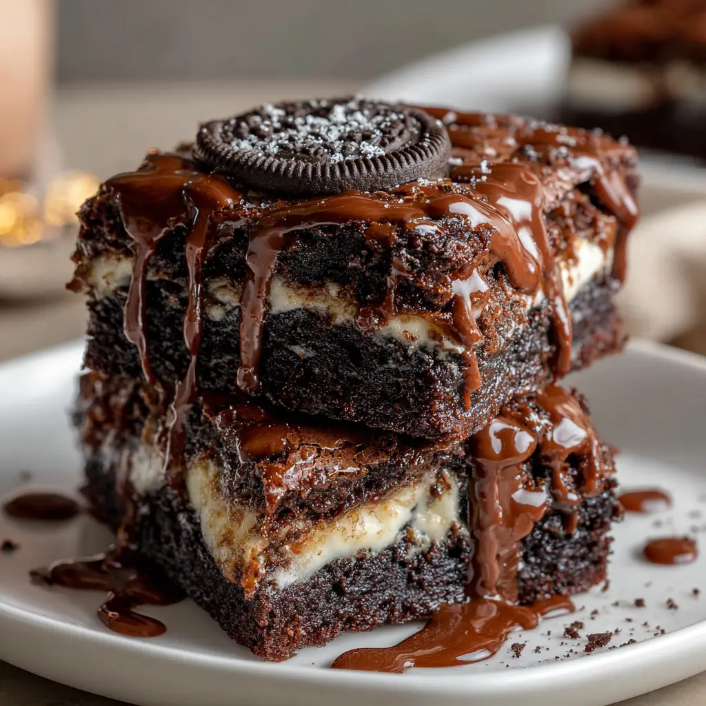 Oreo Layered Halloween Brownies